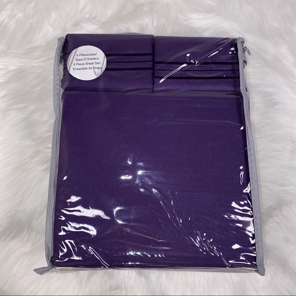 ⭐️SALE⭐️Queen 6pc Purple Bedsheets - Picture 2 of 5